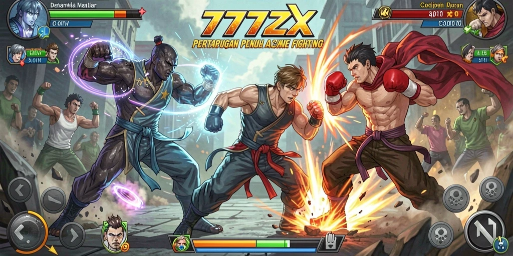 Screenshot gameplay 777ZX yang menampilkan aksi pertarungan seru.