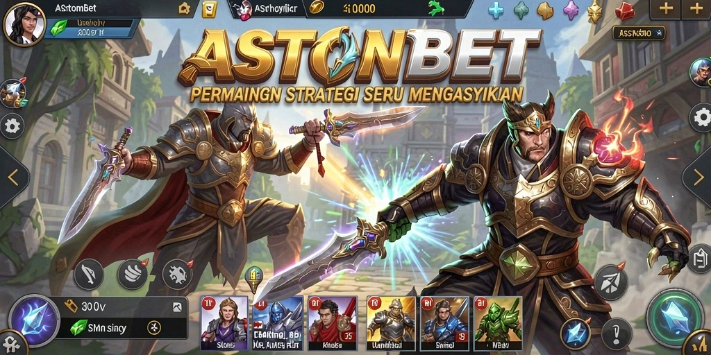 Tampilan gameplay <strong>ASTONBET</strong> menunjukkan strategi mendalam dan taktik pertempuran yang seru.