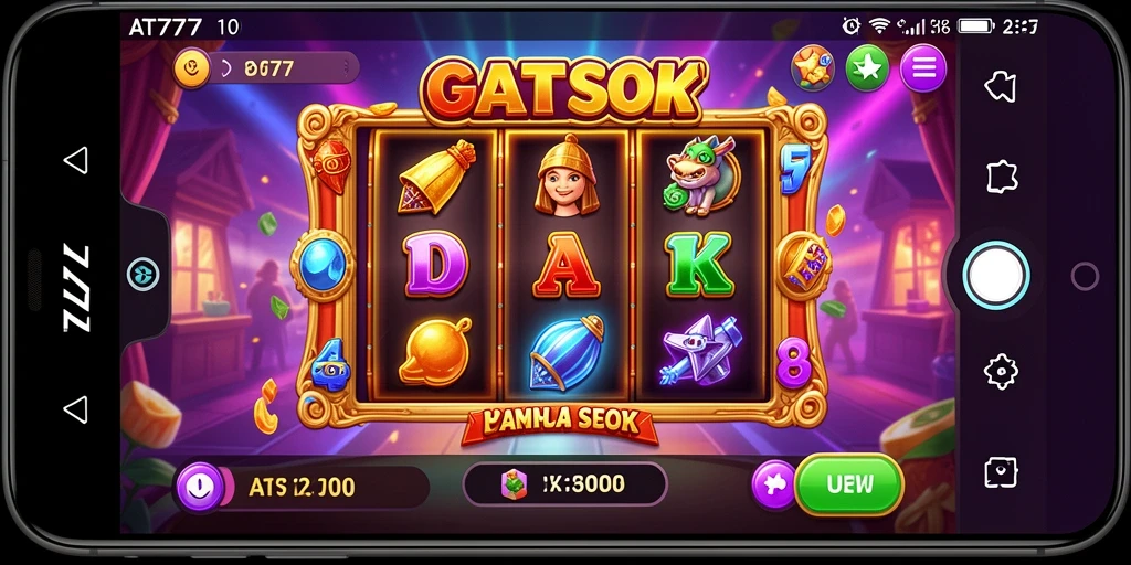 Tampilan gameplay seru dari game Slot AT777 dengan berbagai tema menarik.
