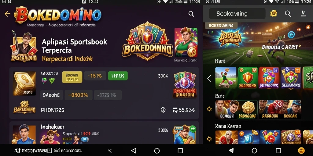 Tampilan gameplay BOKEDOMINO dengan fitur taruhan menarik.