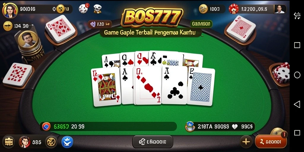Tampilan gameplay seru dalam game Gaple BOS777 yang mendebarkan.