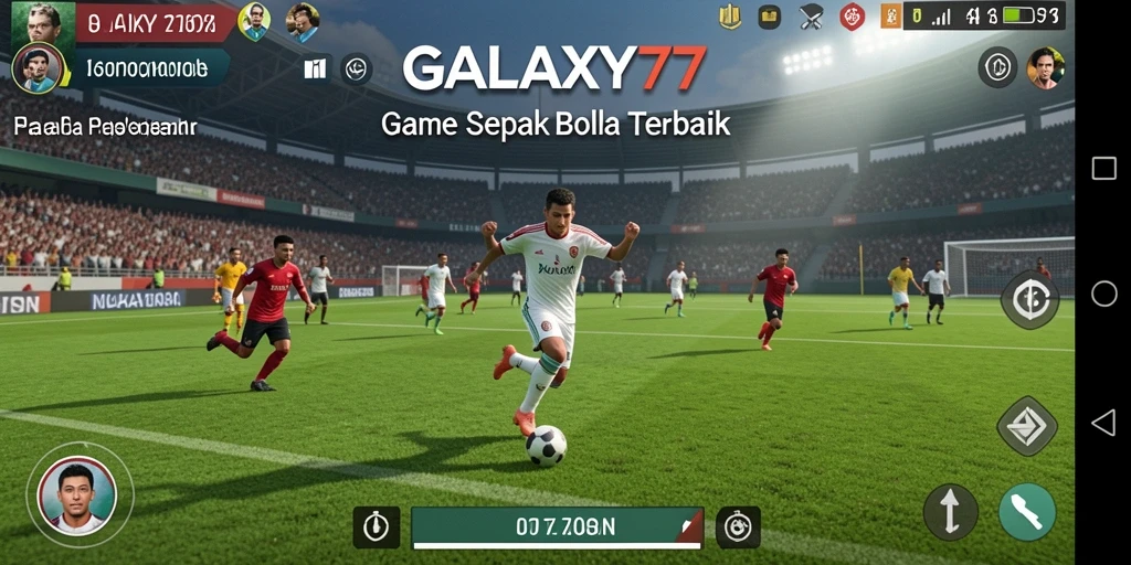 Tampilan gameplay GALAXY77 yang mendebarkan dengan aksi sepak bola nyata.