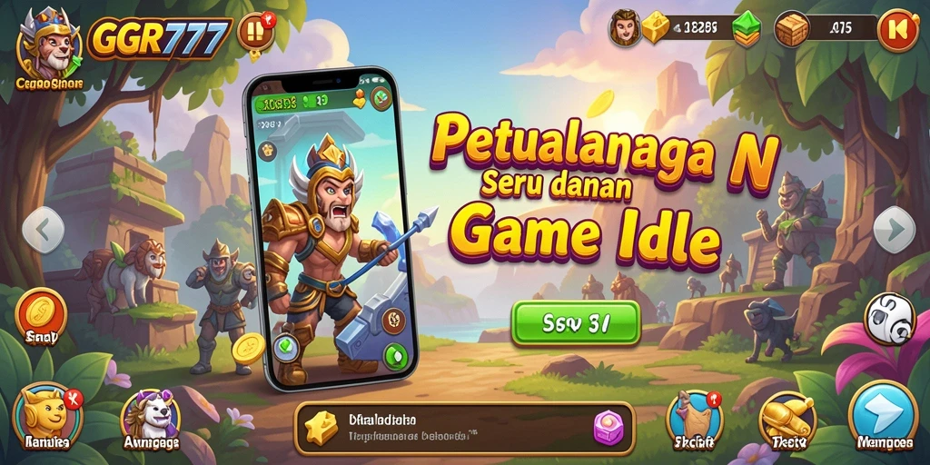 Screenshot gameplay GGR777 yang menunjukkan aksi dan kemajuan karakter dalam permainan Idle.