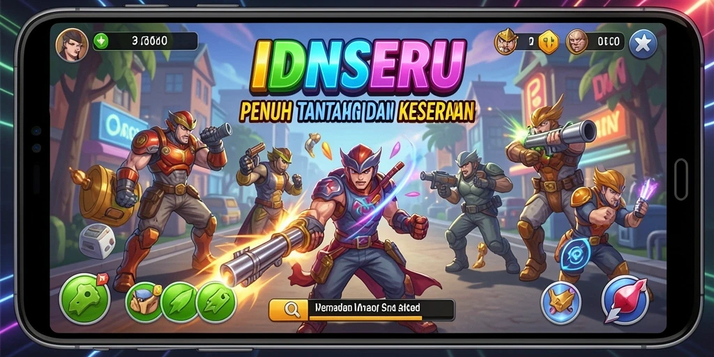Screenshot IDNSERU menampilkan aksi permainan Arcade yang mendebarkan.