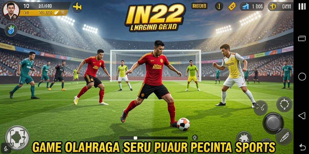Tampilan gameplay IN22 yang menarik dan penuh aksi olahraga.