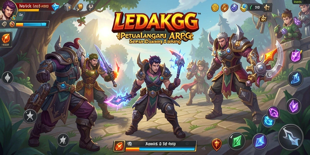 Tampilan gameplay seru dengan pertarungan epik dan karakter menarik.
