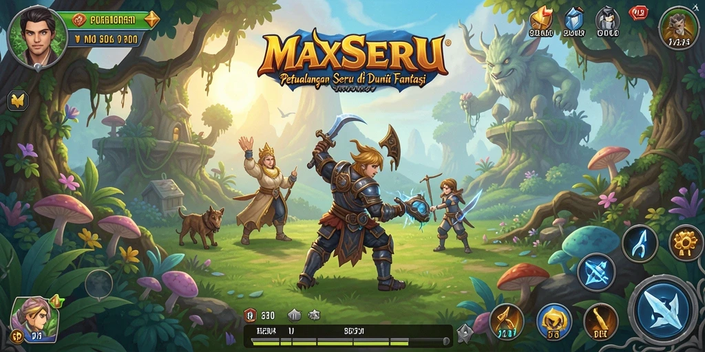 Menggambarkan gameplay seru dan menantang dalam MAXSERU.