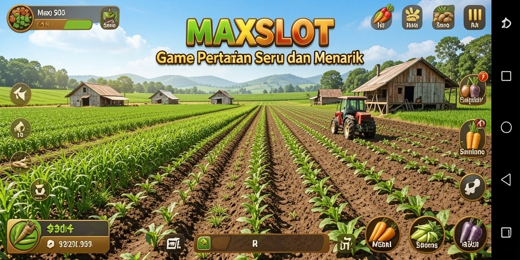 Tampilan gameplay MAXSLOT yang seru dan interaktif saat bertani.