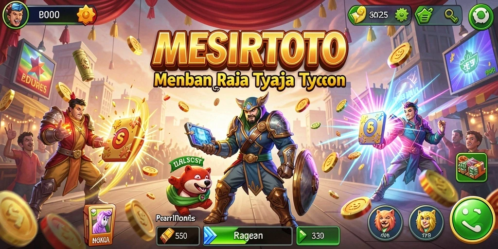 Screenshot gameplay MESIRTOTO menampilkan keseruan mengelola bisnis Tycoon.