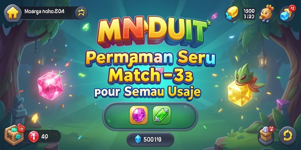 Tampilan gameplay seru dari MNDUIT dengan elemen Match-3 yang menarik.