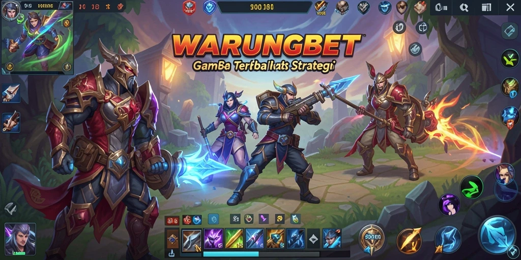 Tangkapan layar menunjukkan aksi seru dalam permainan MOBA WARUNGBET.