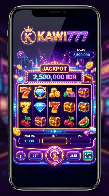 Screenshot aplikasi kawi777 dengan navigasi yang mudah digunakan.